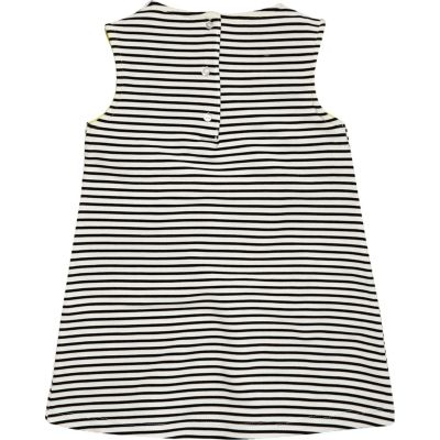 Mini girls black stripe shift dress